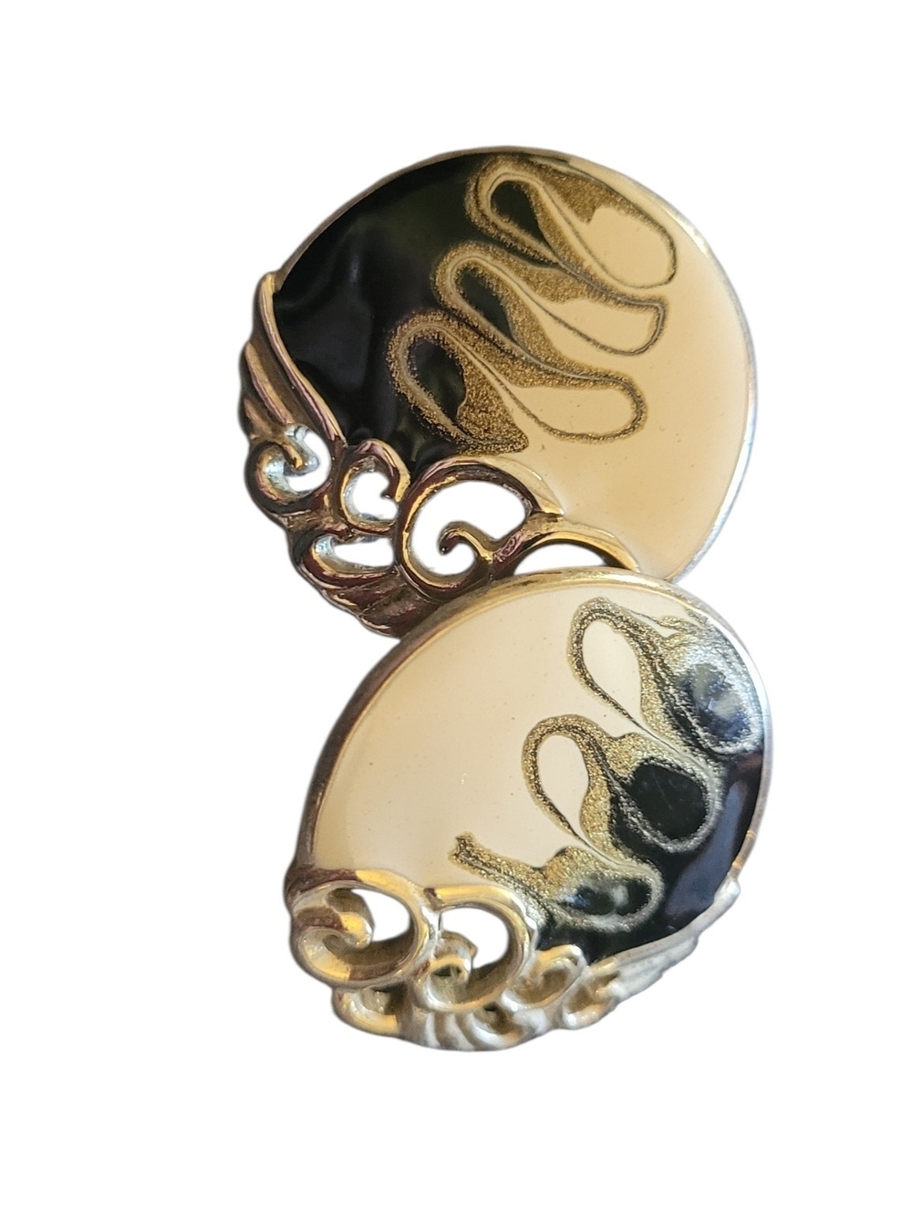 Elegant Gold-Tone Earrings with  Scroll Accent